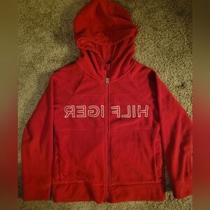 Tommy Hilfiger Red Zip-Up Hoodie